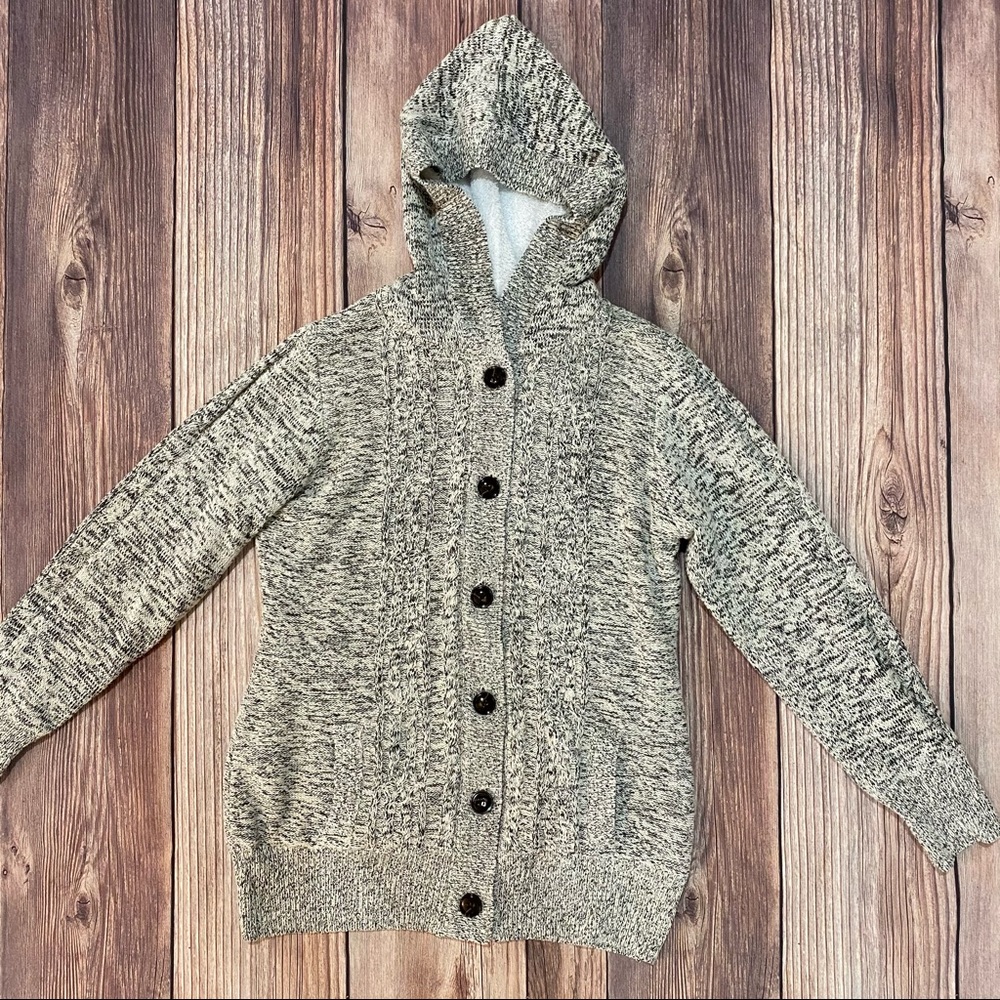 Knit Sherpa Lined Button Up Cardigan Sweater
